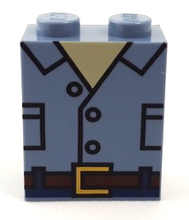 Plaatje in Gallery viewer laden, LEGO® los onderdeel Steen met Motief Zandblauw 3245cpb074