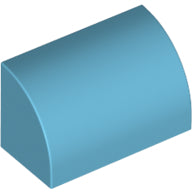 LEGO® los onderdeel Dakpan Gebogen Medium Azuurblauw 37352