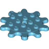 Plaatje in Gallery viewer laden, LEGO® los onderdeel Plaat Rond Medium Azuurblauw 35443