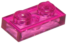 Plaatje in Gallery viewer laden, LEGO® onderdeel Plaat Algemeen Doorzichtig Donkerroze 3023