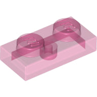 LEGO® onderdeel Plaat Algemeen Doorzichtig Donkerroze 3023