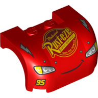 LEGO® los onderdeel Spatbord met Motief Rood 93587pb11