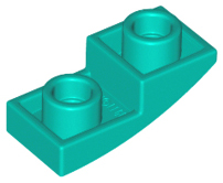 Plaatje in Gallery viewer laden, LEGO® los onderdeel Dakpan Gebogen Donker Turkoois 24201