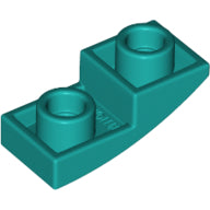 Plaatje in Gallery viewer laden, LEGO® los onderdeel Dakpan Gebogen Donker Turkoois 24201