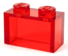 Plaatje in Gallery viewer laden, LEGO® los onderdeel Steen in kleur Doorzichtig Rood 3065