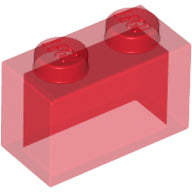 Plaatje in Gallery viewer laden, LEGO® los onderdeel Steen in kleur Doorzichtig Rood 3065