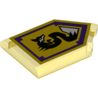 LEGO® Tegel Aangepast met Motief Doorzichtig Geel 22385pb090