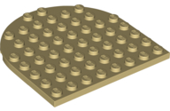 LEGO® los onderdeel Plaat Rond in kleur Geelbruin 41948