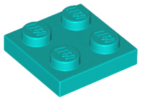 LEGO® los onderdeel Plaat Algemeen Donker Turkoois 3022