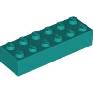 LEGO® los onderdeel Steen in kleur Donker Turkoois 2456