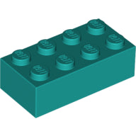 Plaatje in Gallery viewer laden, LEGO® los onderdeel Steen in kleur Donker Turkoois 3001