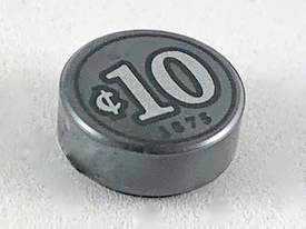 LEGO® los onderdeel Tegel Rond met Motief Zilver 98138pb103