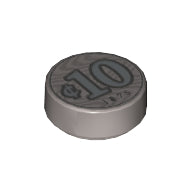 LEGO® los onderdeel Tegel Rond met Motief Zilver 98138pb103