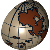 LEGO® Cilinder met Motief Donker Geelbruin 61287pb005