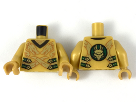 LEGO® los onderdeel Lijf met Motief Parel Goud 973pb3410c01