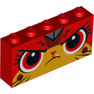 Plaatje in Gallery viewer laden, LEGO® los onderdeel Steen met Motief in kleur Rood 39266pb02