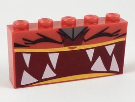 LEGO® los onderdeel Steen met Motief in kleur Rood 39266pb03