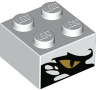LEGO® los onderdeel Steen met Motief in kleur Wit 3003pb106