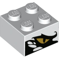 LEGO® los onderdeel Steen met Motief in kleur Wit 3003pb106