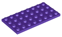 LEGO® los onderdeel Plaat Algemeen in kleur Donkerpaars 3035