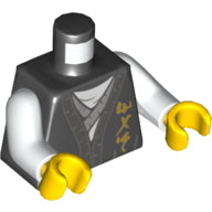 Plaatje in Gallery viewer laden, LEGO® los onderdeel Lijf met Motief Zwart 973pb3398c01