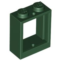 Plaatje in Gallery viewer laden, LEGO® los onderdeel Raamkozijn in kleur Donkergroen 60592