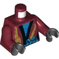 Plaatje in Gallery viewer laden, LEGO® los onderdeel Lijf met Motief Donkerrood 973pb3404c01