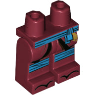 Plaatje in Gallery viewer laden, LEGO® los onderdeel Benen met Motief Donkerrood 970c00pb0906