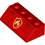 LEGO® los onderdeel Dakpan met Motief Rood 3037pb051
