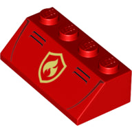 Plaatje in Gallery viewer laden, LEGO® los onderdeel Dakpan met Motief Rood 3037pb051