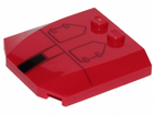 LEGO® los onderdeel Wig met Motief in kleur Rood 45677pb111