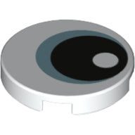 Plaatje in Gallery viewer laden, LEGO® los onderdeel Tegel Rond met Motief Wit 14769pb264