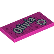 Plaatje in Gallery viewer laden, LEGO® los onderdeel Tegel met Motief Donker Roze 87079pb0539