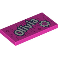LEGO® los onderdeel Tegel met Motief Donker Roze 87079pb0539