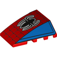 Plaatje in Gallery viewer laden, LEGO® los onderdeel Wig met Motief in kleur Rood 47753pb081
