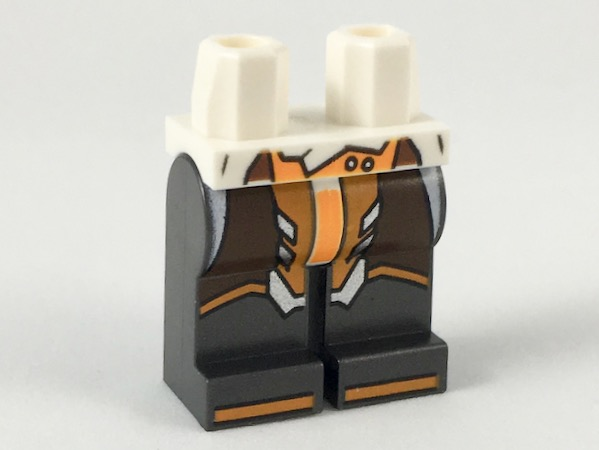 LEGO® los onderdeel Benen met Motief in kleur Wit 970c77pb09