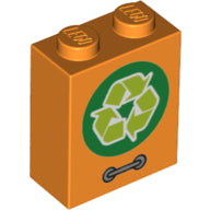 Plaatje in Gallery viewer laden, LEGO® los onderdeel Steen met Motief Oranje 3245cpb090