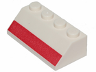 LEGO® los onderdeel Dakpan met Motief in kleur Wit 3037pb052