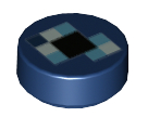 LEGO® onderdeel Tegel Rond met Motief Donkerblauw 98138pb100