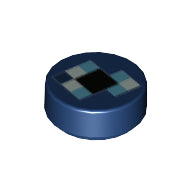 LEGO® onderdeel Tegel Rond met Motief Donkerblauw 98138pb100