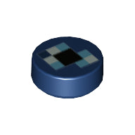 Plaatje in Gallery viewer laden, LEGO® onderdeel Tegel Rond met Motief Donkerblauw 98138pb100