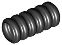 LEGO® los onderdeel Slang Geribbeld in kleur Zwart 78c02