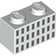 LEGO® los onderdeel Steen met Motief in kleur Wit 3004pb185