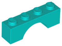 Plaatje in Gallery viewer laden, LEGO® los onderdeel Steen Boog in kleur Donker Turkoois 3659