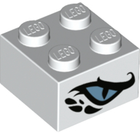 LEGO® los onderdeel Steen met Motief in kleur Wit 3003pb105