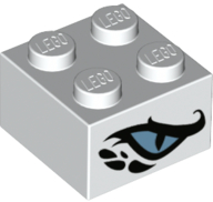 LEGO® los onderdeel Steen met Motief in kleur Wit 3003pb105