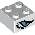 LEGO® los onderdeel Steen met Motief in kleur Wit 3003pb105