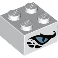LEGO® los onderdeel Steen met Motief in kleur Wit 3003pb105