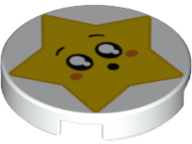 LEGO® los onderdeel Tegel Rond met Motief Wit 14769pb249