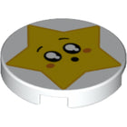 LEGO® los onderdeel Tegel Rond met Motief Wit 14769pb249